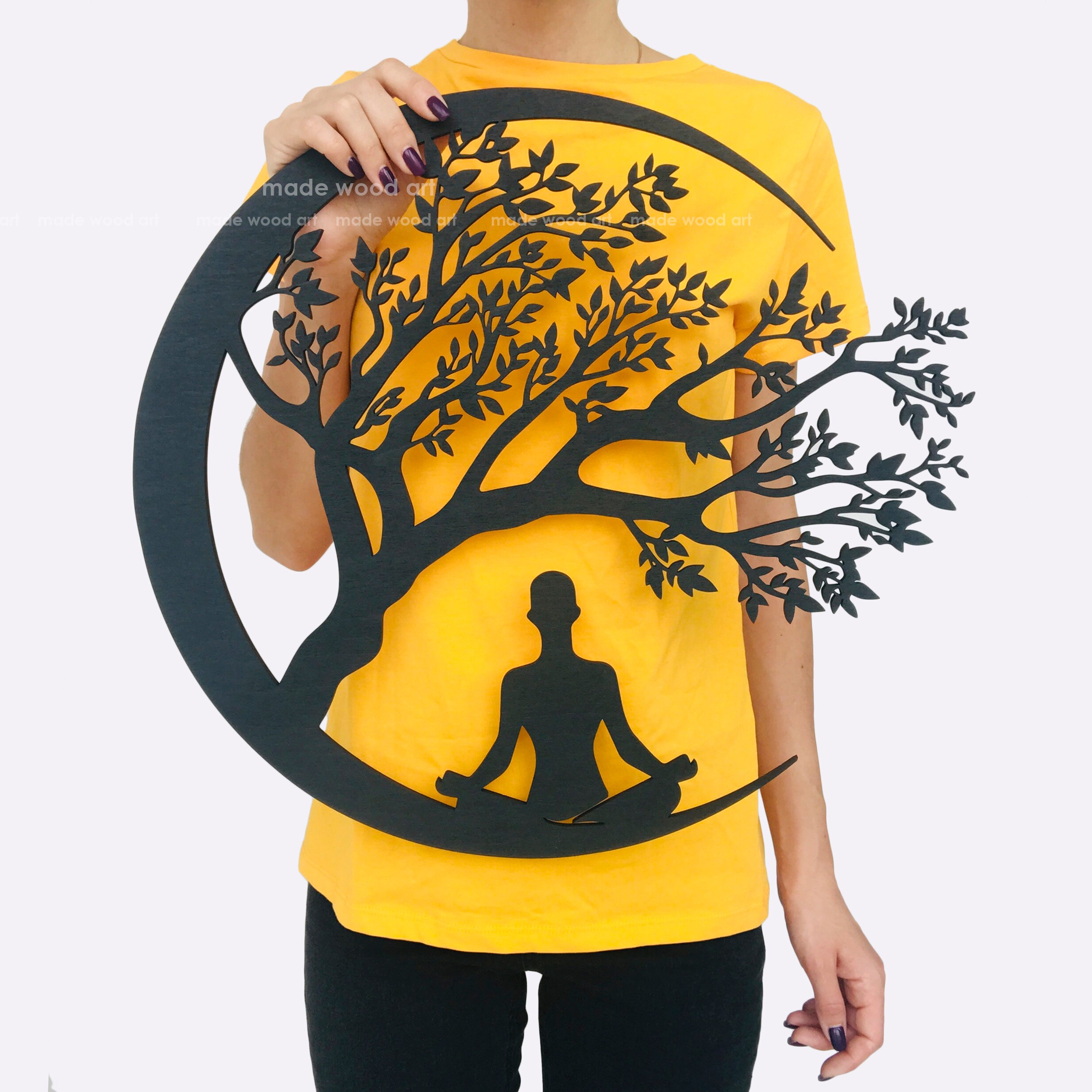 Meditation wall art Wooden wall decor Buddha wall art Etsy