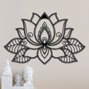 Lotus flower wooden mandala Lotus flower wall art Wood wall art Yoga décor Mandala wall art Meditation wall art Lotus wall art Yoga art