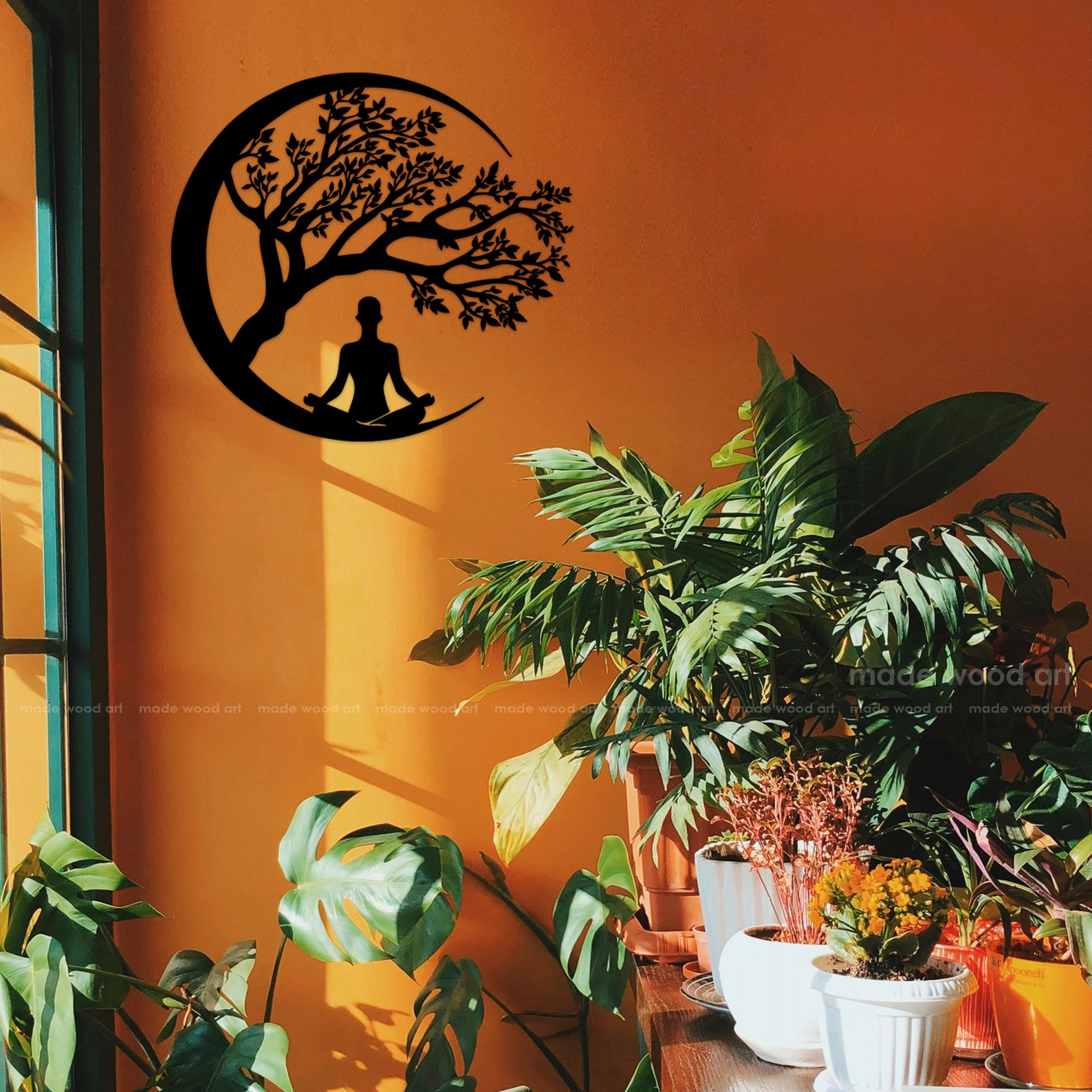 Meditation Wall Art Wooden Wall Decor Buddha Wall Art Etsy