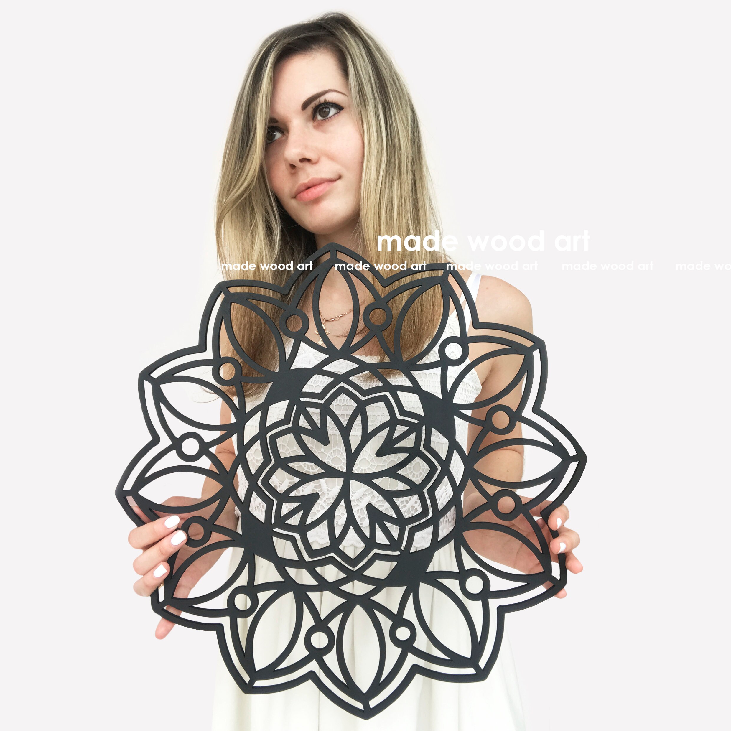 Wooden mandala wall art Wood décor Living room wall art Wood Etsy