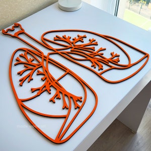 Anatomical Lung Artwork, Respiratory Therapist, Wood Wall Hanging, Human Anatomy, Gift for Doctor, Medical Wall Decor, Pulmonologist Gift