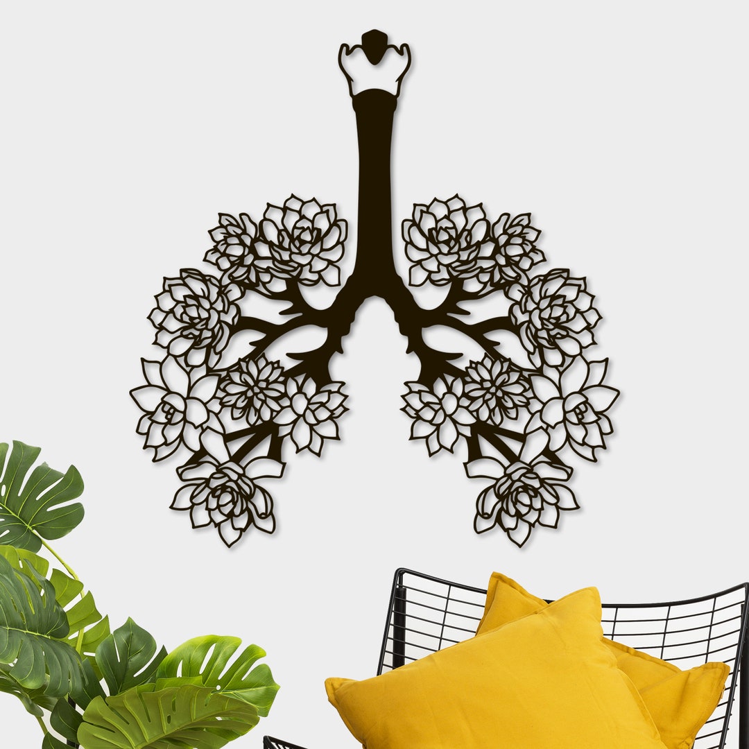 Anatomical Lung Artwork Wood Lungs Wall Art Respiratory Etsy