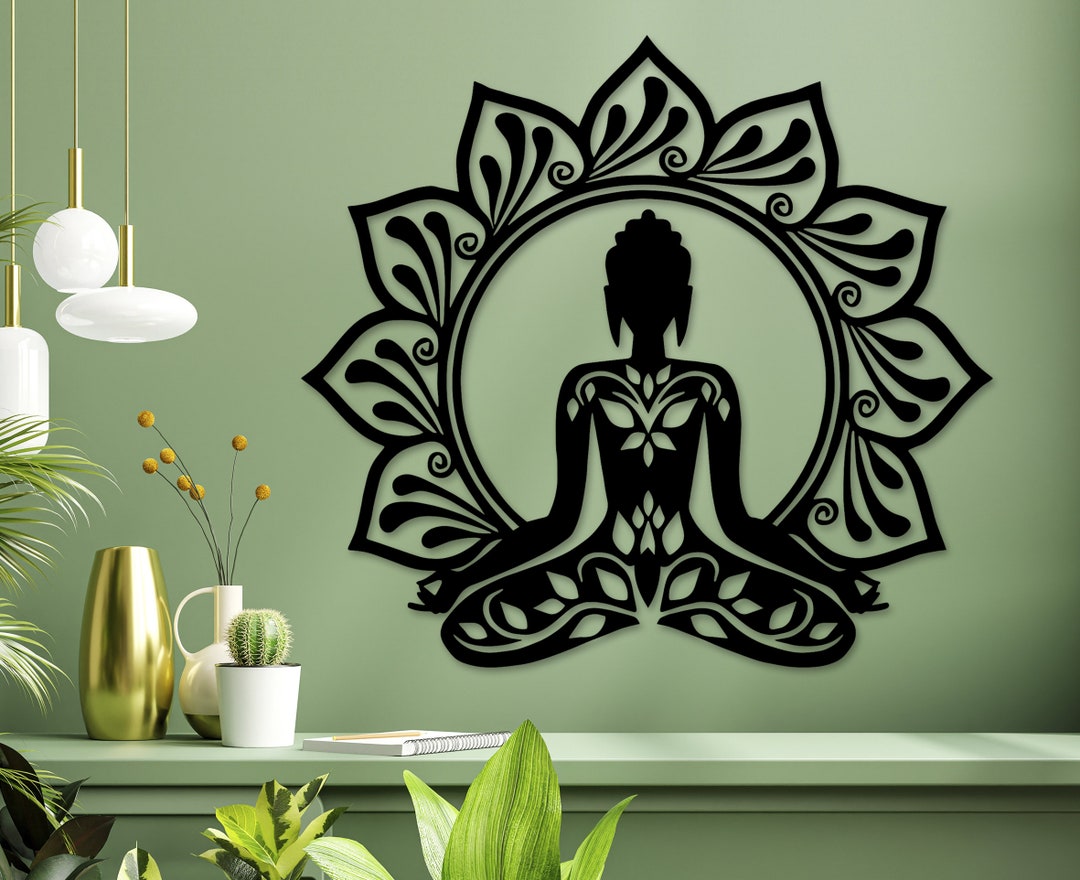 Buddha Wall Art Meditation Wall Art Zen Garden Wood Wall Etsy