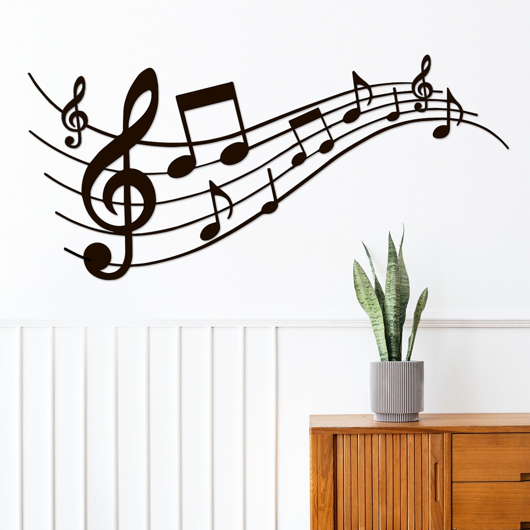 Music Notes Wall Art Wood Wall Decor Music Decor Living Etsy