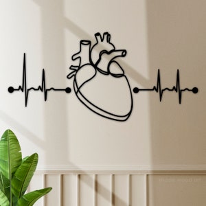Anatomical Heart Wall Art, Gift for Cardiologist, Human Heart Artwork, Wood Anatomy Art, Doctor Gift, Medical Office Decor, Medical Student