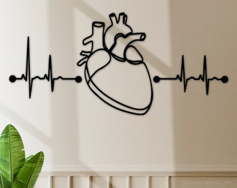 Anatomical Heart Wall Art, Gift for Cardiologist, Human Heart Artwork, Wood Anatomy Art, Doctor Gift, Medical Office Decor, Medical Student