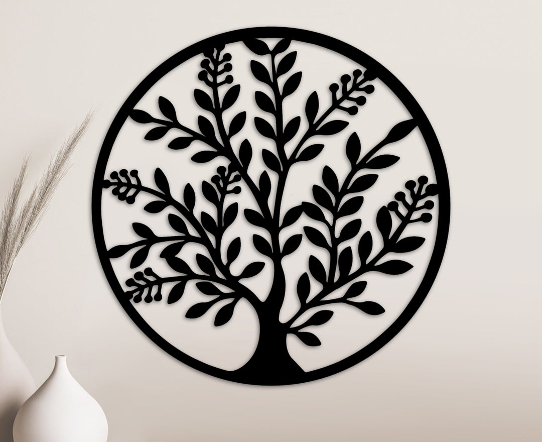 Tree of Life Wall Art Wood Tree Wall Art Round Wall Art Etsy