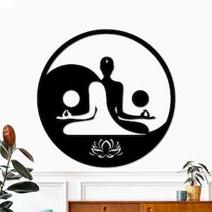 Buddha Wall Art, Meditation Wall Art, Zen Wood Wall Decor, Yoga Wall Art, Yin Yang, Spiritual Wall Art, Chakra Wall Hanging, Yoga Gifts