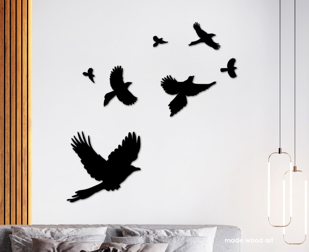 Wood Bird Wall Decor Wooden Wall Art Bird Wall Art Flying Etsy