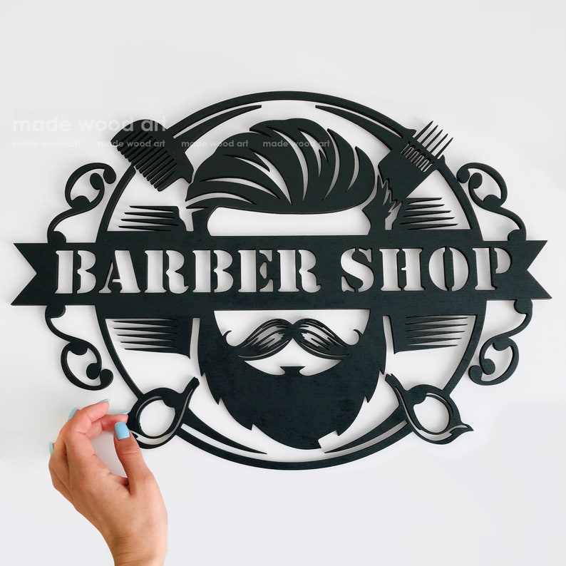 Barber Shop Decor Wall Art Wood Wall Art Barber Etsy