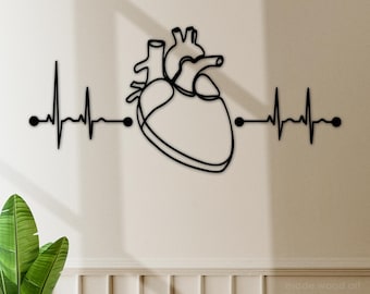 Anatomical Heart Wall Art, Gift for Cardiologist, Human Heart Artwork, Wood Anatomy Art, Doctor Gift, Medical Office Decor, Medical Student