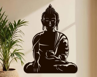 Buda de madera para pared, decoración zen, sala de meditación, tapiz budista, regalos de yoga, obras de arte para dormitorio, arte asiático, símbolo espiritual