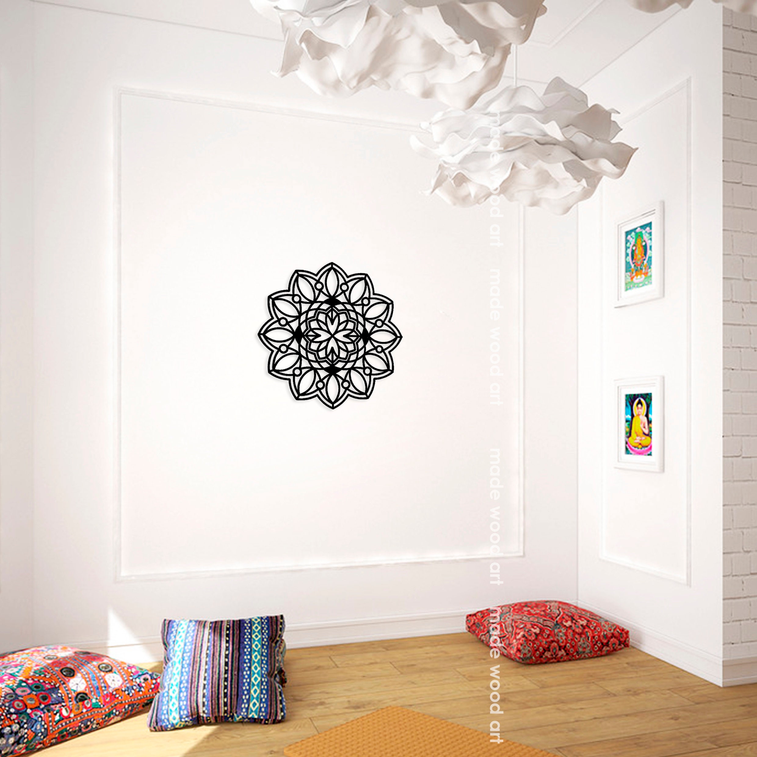 Wooden mandala wall art Wood décor Living room wall art Wood Etsy