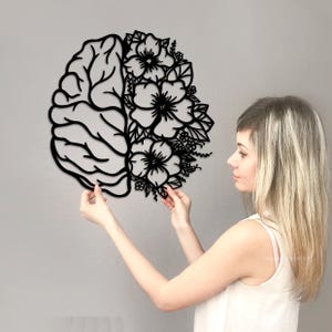 Wooden Brain Art, Human Anatomy Art, Psychology Gifts, Medical School, Mental Health Wall Hangings, Gift for Doctor, Therapy Office Decor