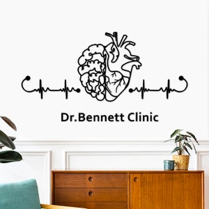 Anatomical Heart and Brain Artwork, Medical Wood Wall Art, Human Anatomy, Doctor Personalized Gift, Medical Office Decor, Cardiologist Gift