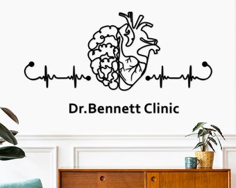 Anatomisch hart en hersenen artwork, medische houten muurkunst, menselijke anatomie, arts gepersonaliseerd cadeau, medisch kantoor decor, cardioloog cadeau