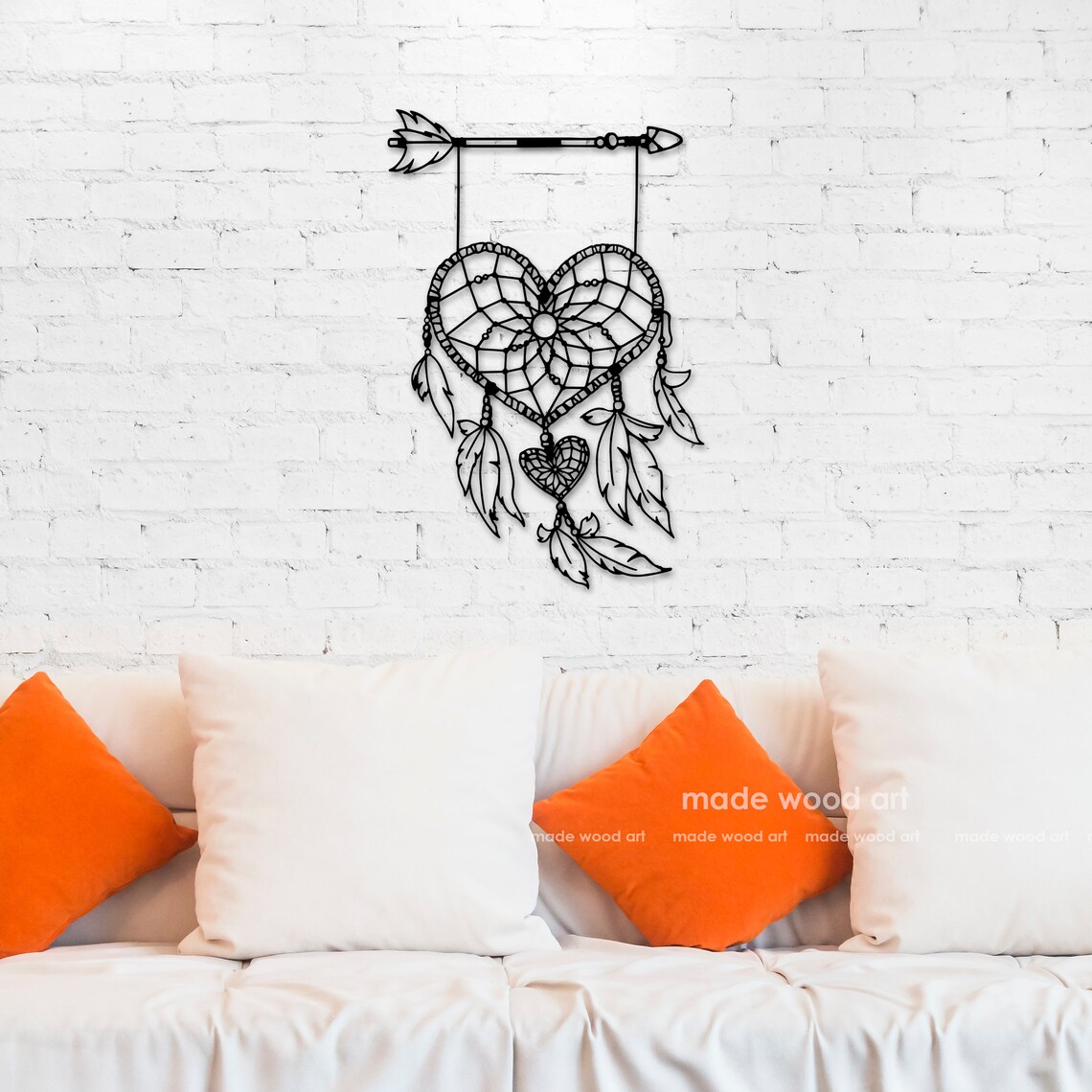 Dream Catcher Wall Art Wood Wall Art Boho Dream Catcher | Etsy