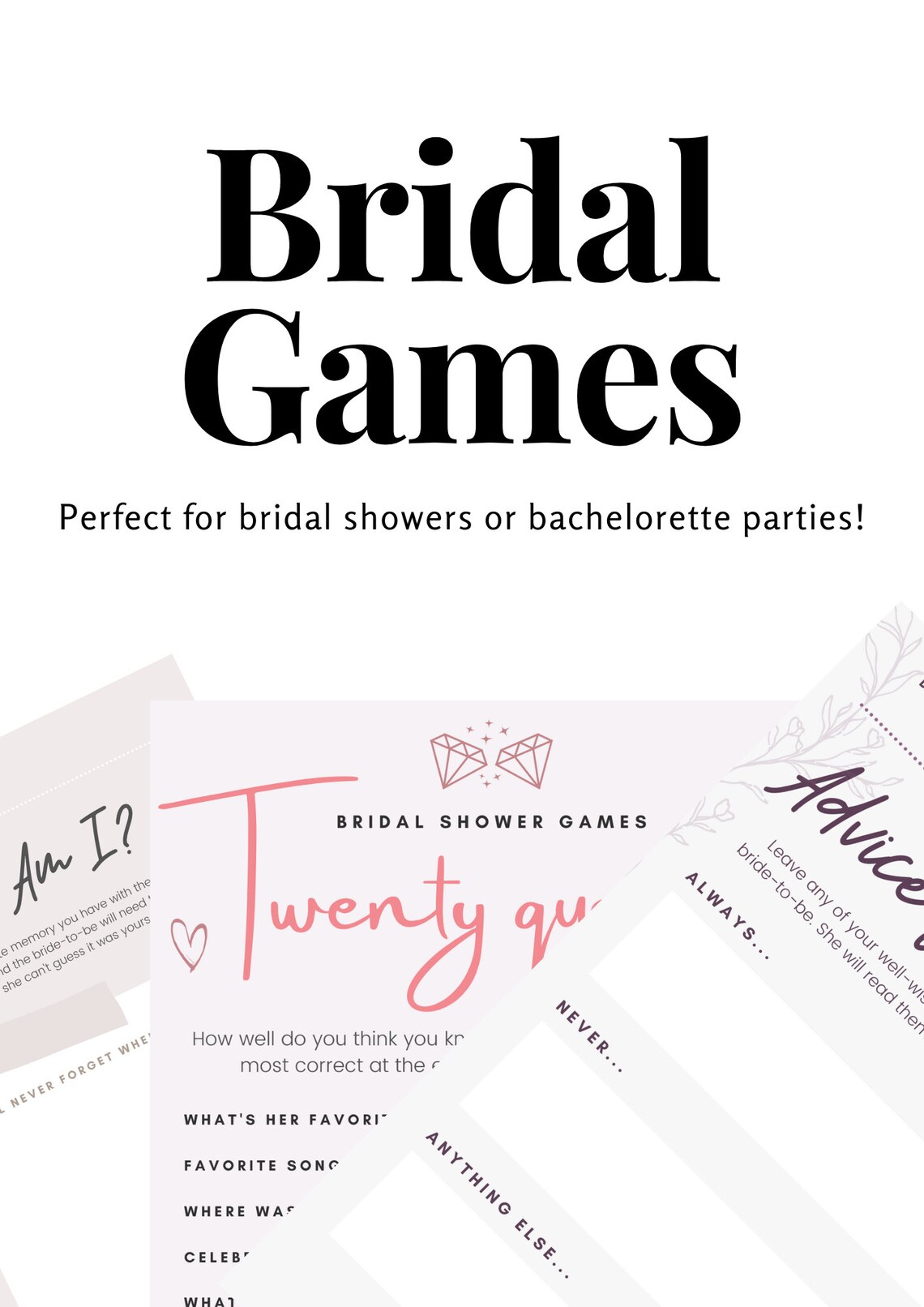 Bridal Games Printables Bachelorette Party Quiz - Etsy