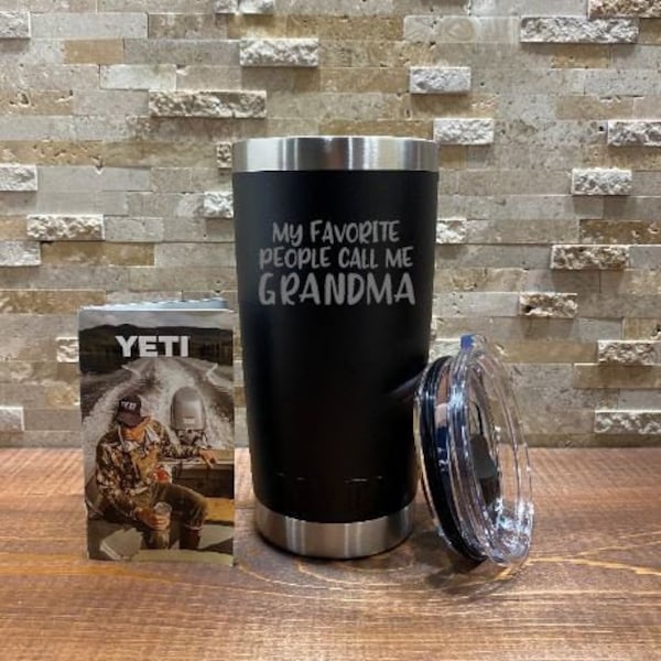 20oz My Favorite People Call Me Grandma - Personalized Engraved Stainless Steel Tumbler - Laser Etched - Mother's Day Gift -