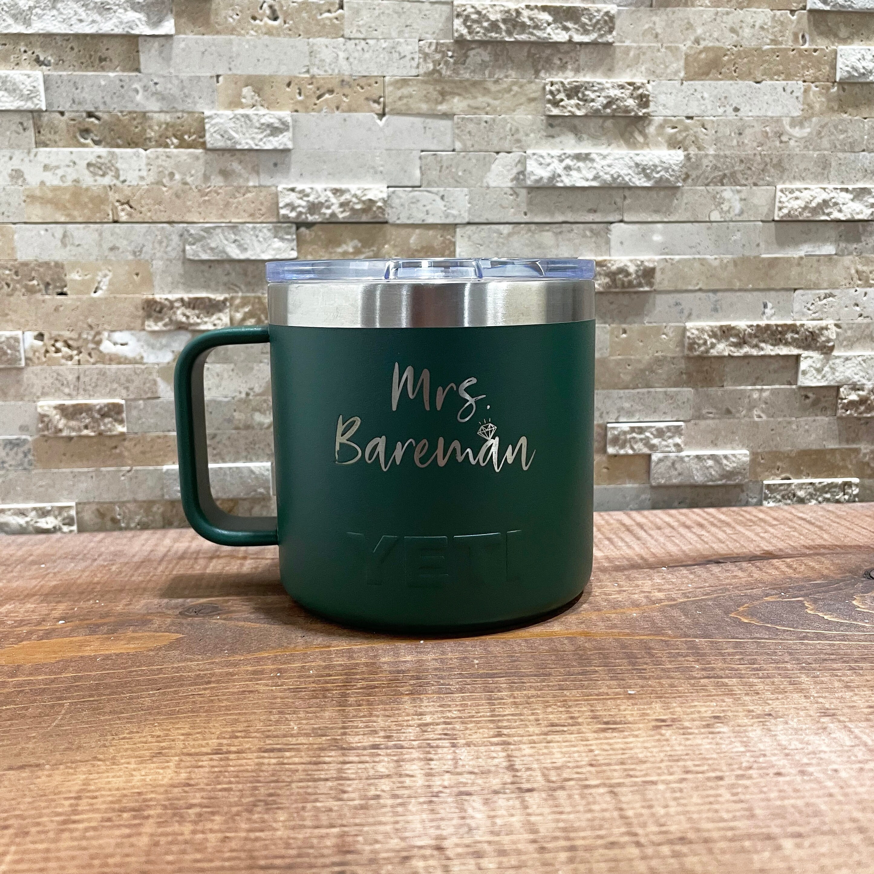 Laser Engraved Authentic Yeti Rambler 14 oz Mug - I'd RATHER BE CAMPIN -  ImpressMeGifts