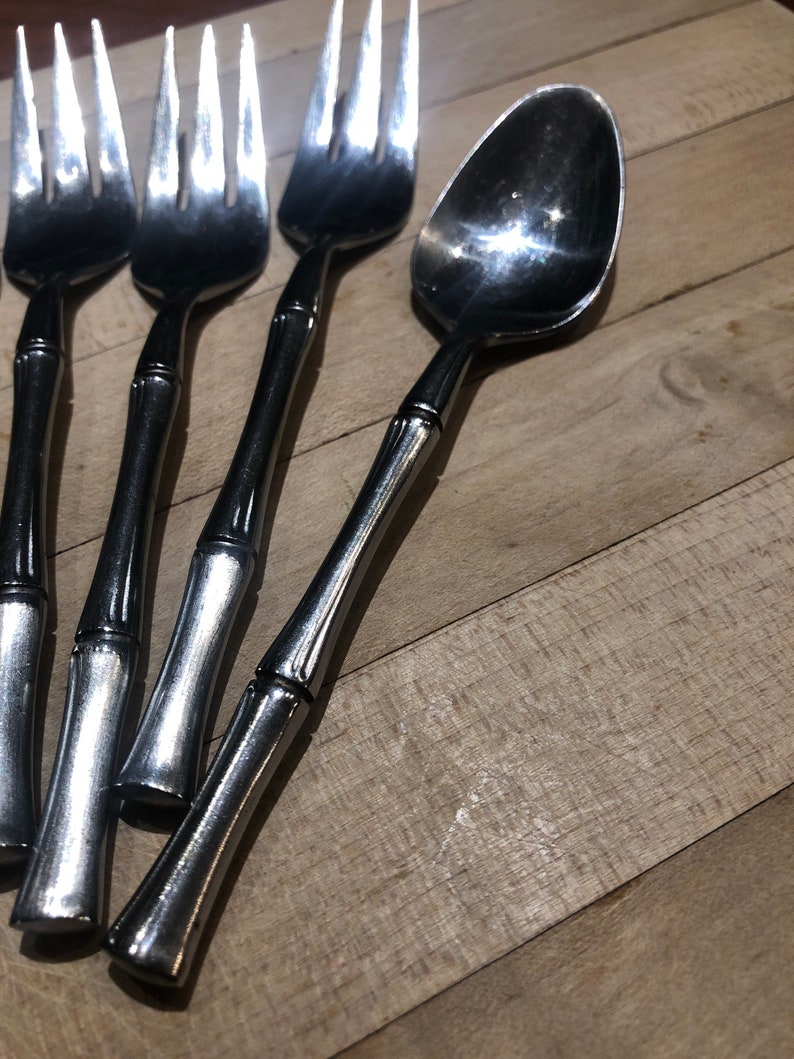 Vintage lot of 12 SCC stainless Japan Bamboo Japanese mid Etsy