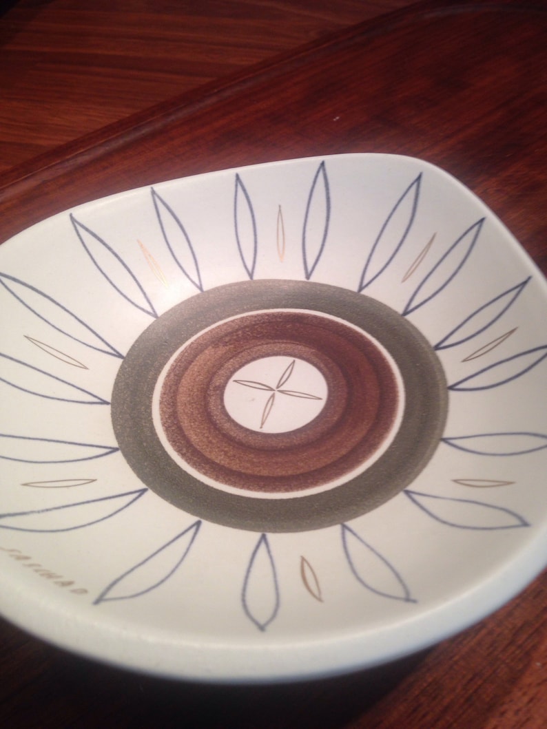 Sascha Brastoff Pottery geometric earth tone abstract modernist mid century modern iconic vintage collectible made in California USA