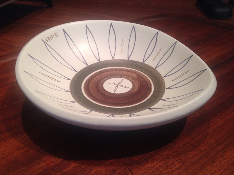 Sascha Brastoff Pottery geometric earth tone abstract modernist mid century modern iconic vintage collectible made in California USA