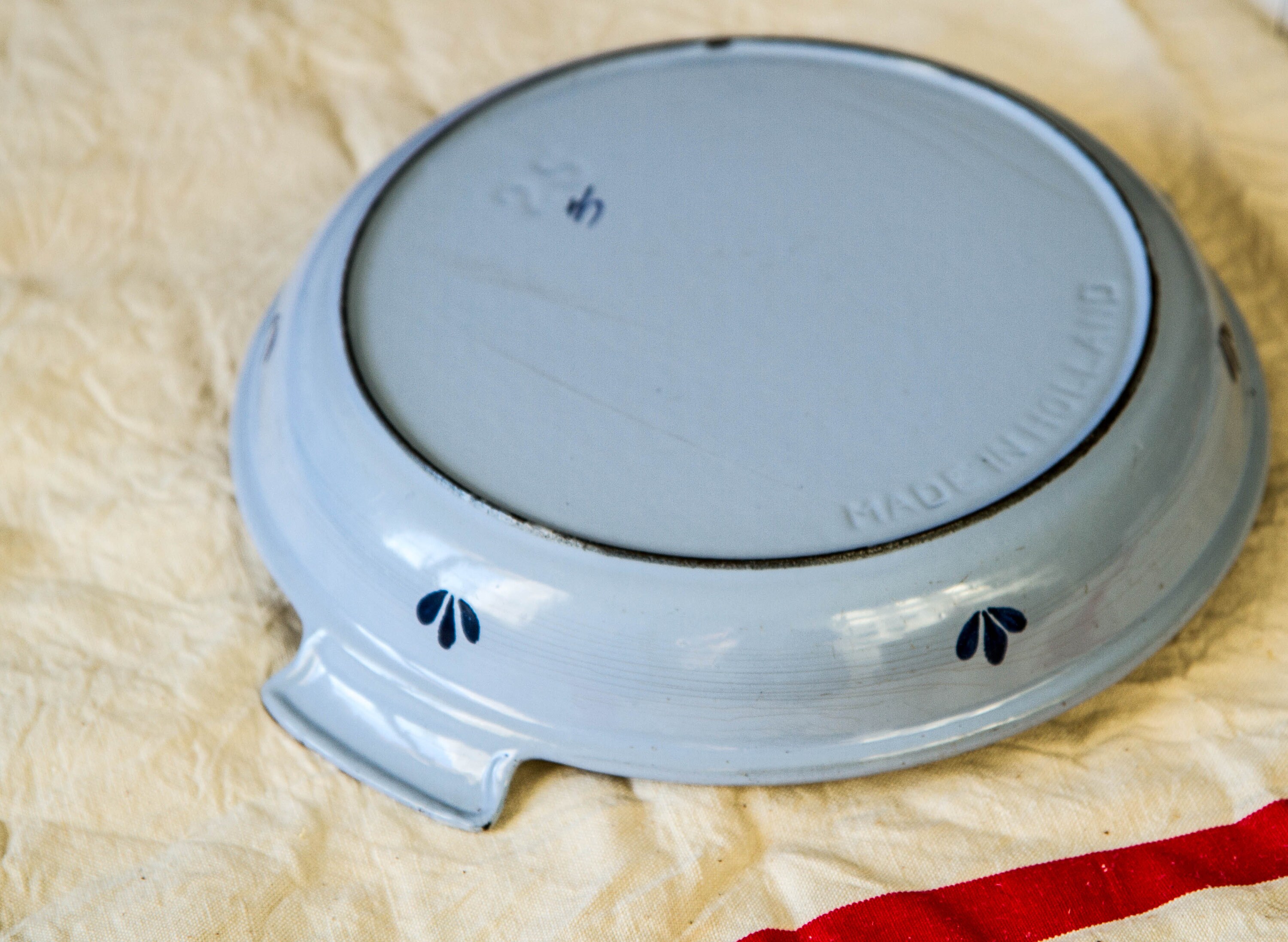 Dru Plat en Fonte Bleu Hollande Vintage