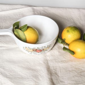 Plat à Four Vintage Pyroflam – Le Romarin – 19,5 Cm – Céramique Blanche