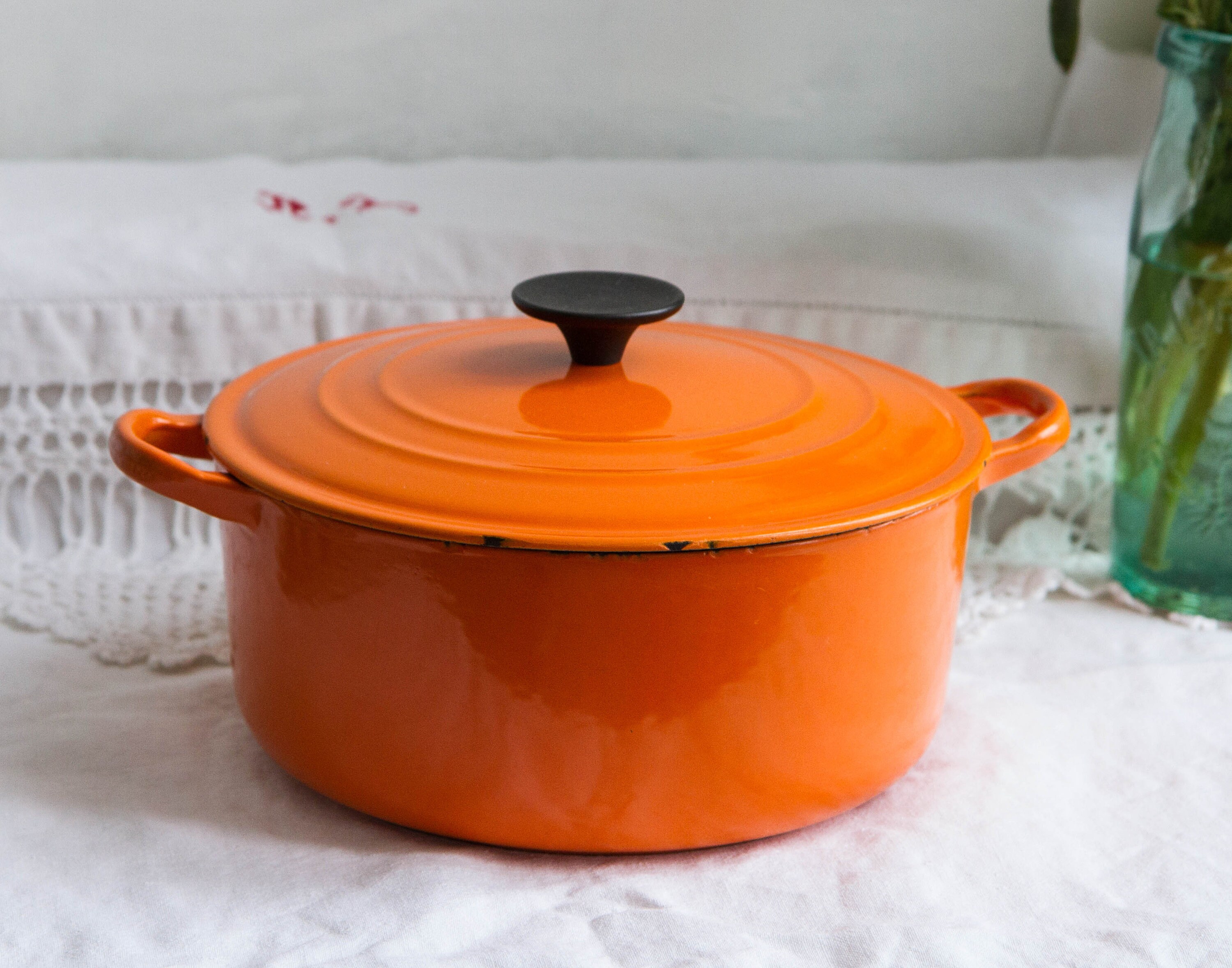 Cocotte Francaise Vintage Le Creuset Orange Petillant 24cm