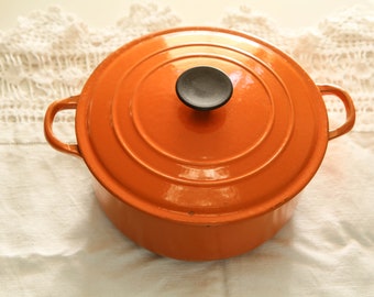 Casseruola francese vintage arancione Le Creuset 24 cm