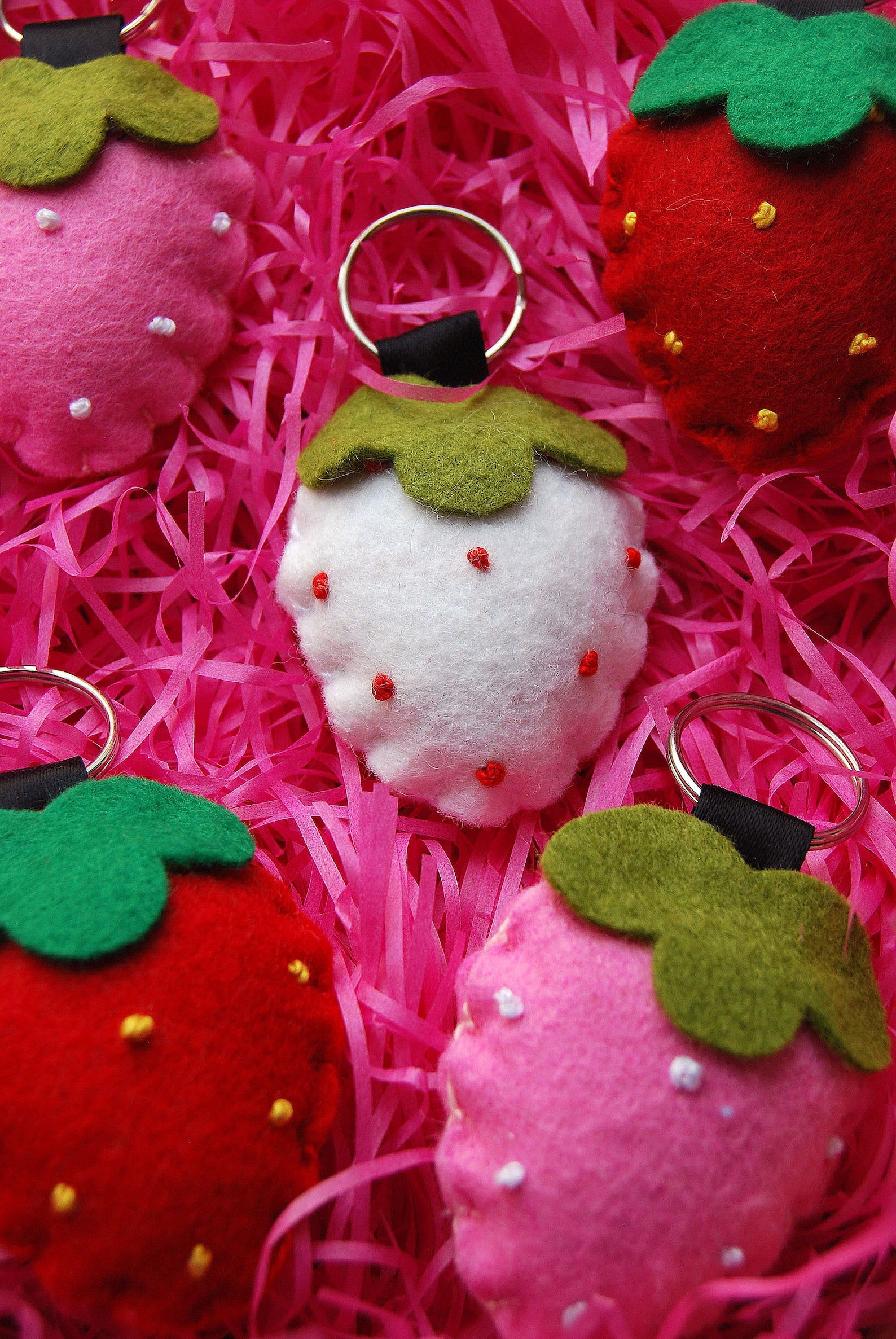 Strawberry Keychain Etsy
