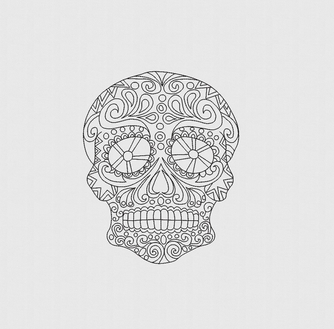 Sugar Skull Zentangle Día De Muertos Day of the Dead Etsy