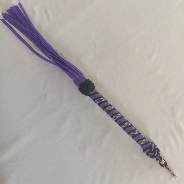 Paracord Handle Silicon Flogger with Decorative KAWAII Topper, Vegan Impact Toy