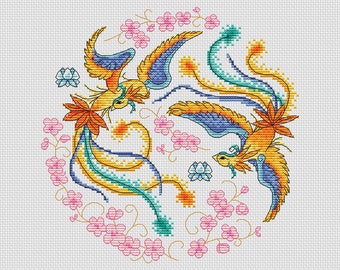 Phoenix Fantasy Cross Stitch Pattern - by Fiona Baker | Instant Download PDF