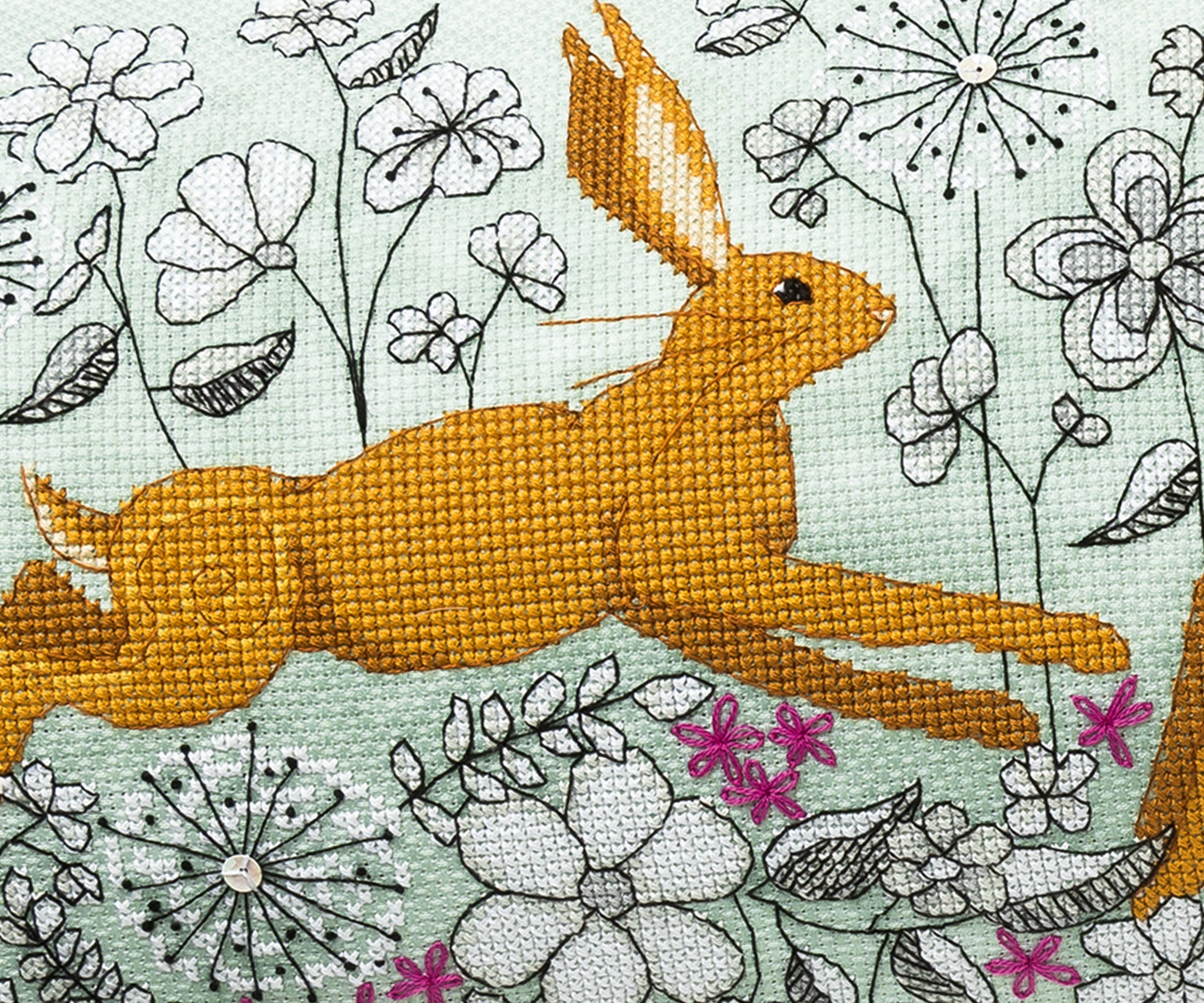 Running Hares Cross Stitch Pattern by Fiona Baker Instant - Etsy UK