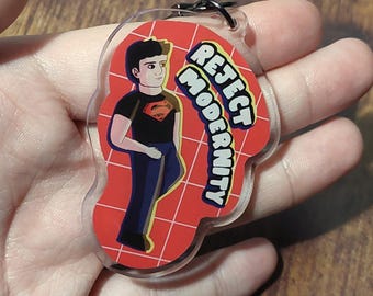 Kon 'Reject Modernity' Double Sided Acrylic Keyring | Keychain, Charm, Accessories