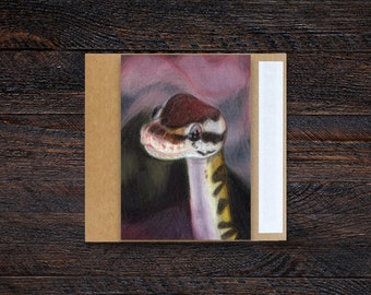 Ball Python 3.5x5" Blank Greeting Card | Birthday, Holiday, Celebration, Gift, Occasion