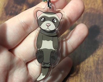 Ferret Shaped Dangle Keyring | Keychain, Charm, Accessories