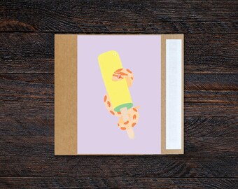 Ice Lolly Hognose Snake 3.5x5" Blank Greeting Card | Birthday, Holiday, Celebration, Gift, Occasion