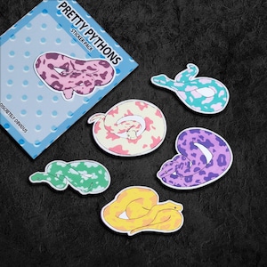 Pretty Pythons Sticker Pack | 2" Matte Waterproof Vinyl | Small Stationery, Notebook Stickers