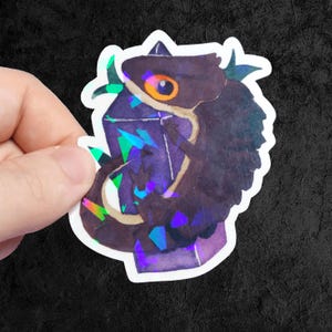 Red-eyed Crocodile Skink 3" Holographic Waterproof Vinyl Sticker | Big Laptop, Notebook Stickers | Gift, Herpetology, Reptile, Pet