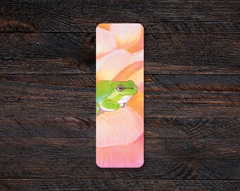 Rose Frog 2x6" Matte Illustrated Fine Art Bookmark | Reading, Library, Bookworm