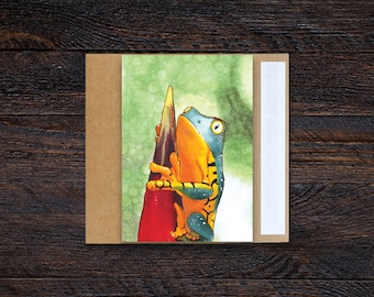 Tiger-Legged Monkey Frog 3.5x5" Blank Greeting Card | Birthday, Holiday, Celebration, Gift, Occasion