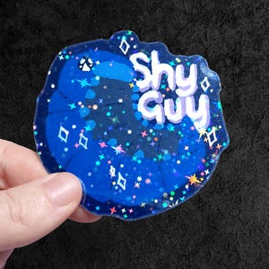 Isopod Shy Guy 3&quot; Holographic Waterproof Vinyl Sticker | Big Laptop, Notebook Stickers