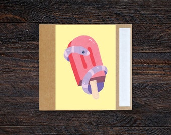 Ice Lolly Milk Snake 3.5x5" Blank Greeting Card | Birthday, Holiday, Celebration, Gift, Occasion