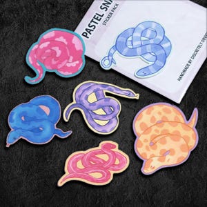 Pastel Snakes Sticker Pack | 2" Matte Waterproof Vinyl | Small Stationery, Notebook Stickers
