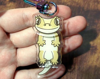 Crested Gecko Shaped Dangle Keyring | Keychain, Charm, Accessories