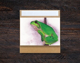 Mediterrane Frosch 3.5x5" Blank Grußkarte | Geburtstag, Urlaub, Feier, Geschenk, Anlass