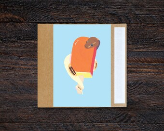 Ice Lolly Ball Python 3.5x5" Blank Greeting Card | Birthday, Holiday, Celebration, Gift, Occasion